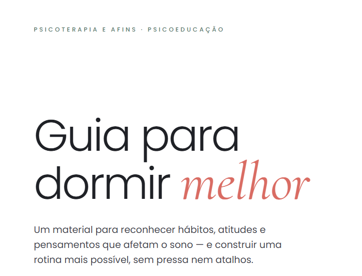 Seu guia para dormir melhor